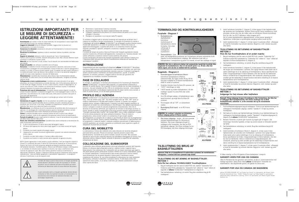 Athena Technologies AS-P6000 User Manual | Page 8 / 10