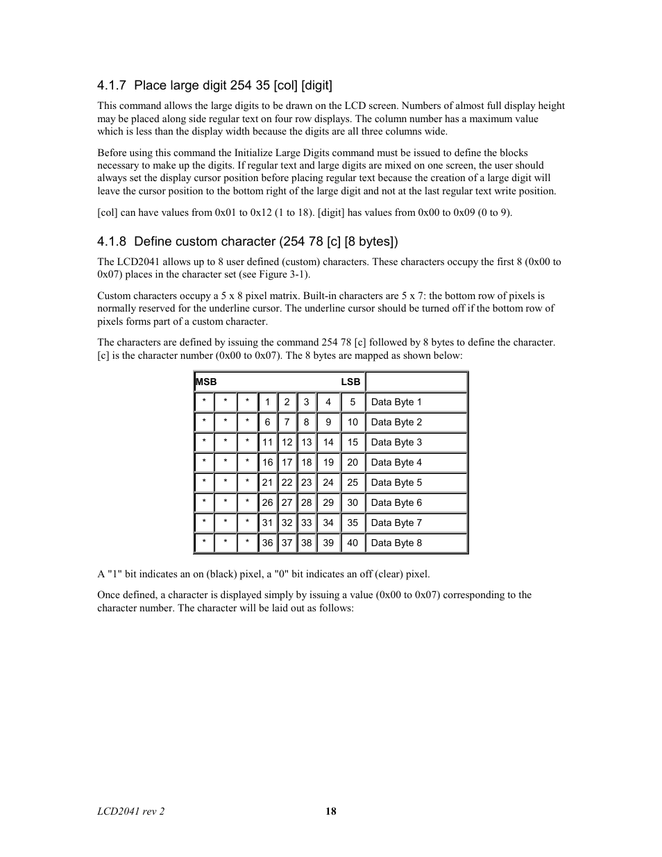 Matrix Orbital LCD2041 Legacy User Manual | Page 18 / 30