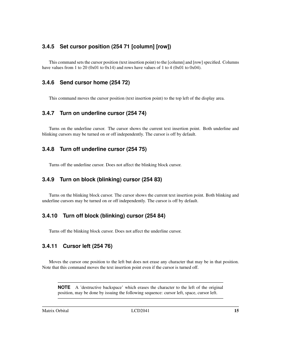 Matrix Orbital LCD2041 Legacy User Manual | Page 18 / 33