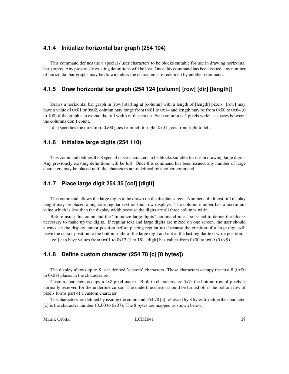 Matrix Orbital LCD2041 Legacy User Manual | Page 20 / 33