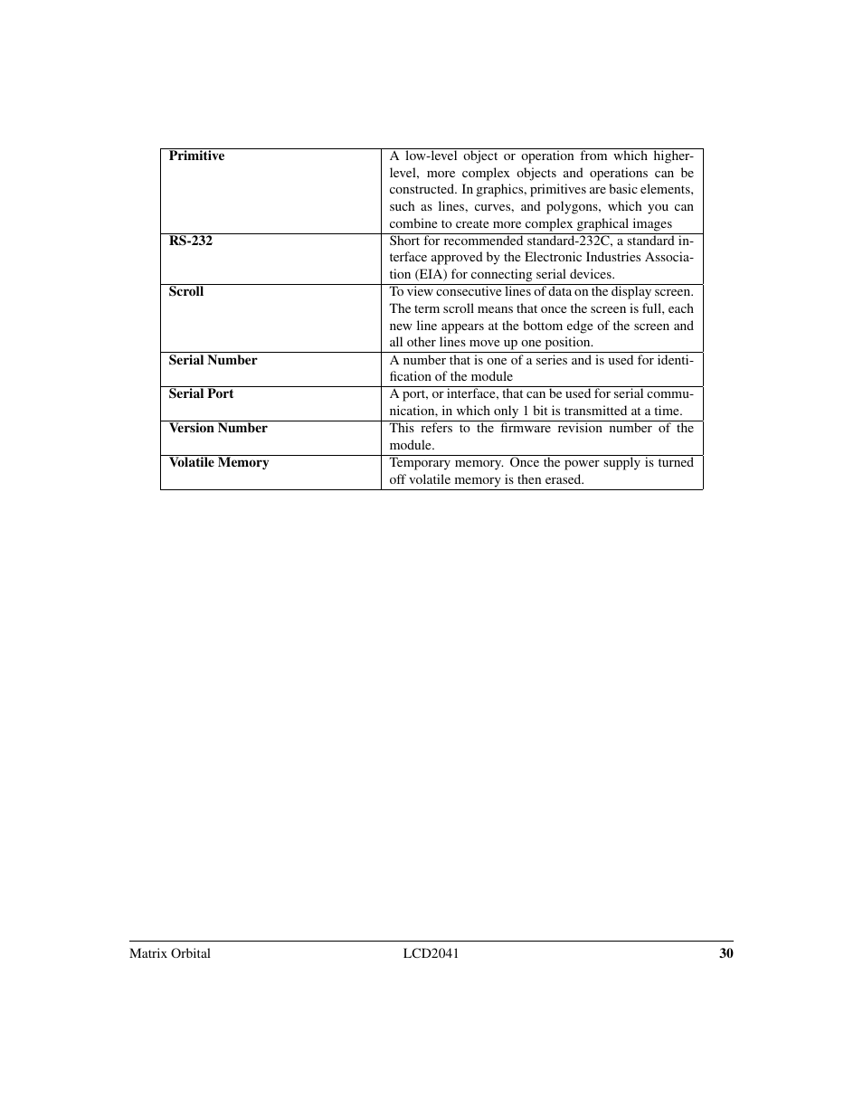 Matrix Orbital LCD2041 Legacy User Manual | Page 33 / 33