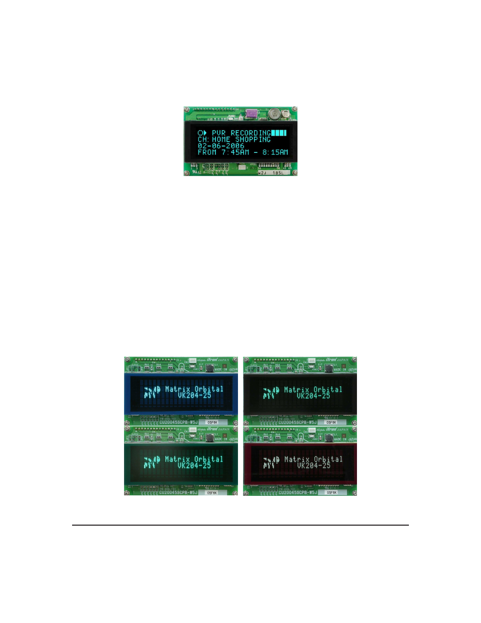 1getting started, 1 display options available | Matrix Orbital VFD2041 User Manual | Page 5 / 53
