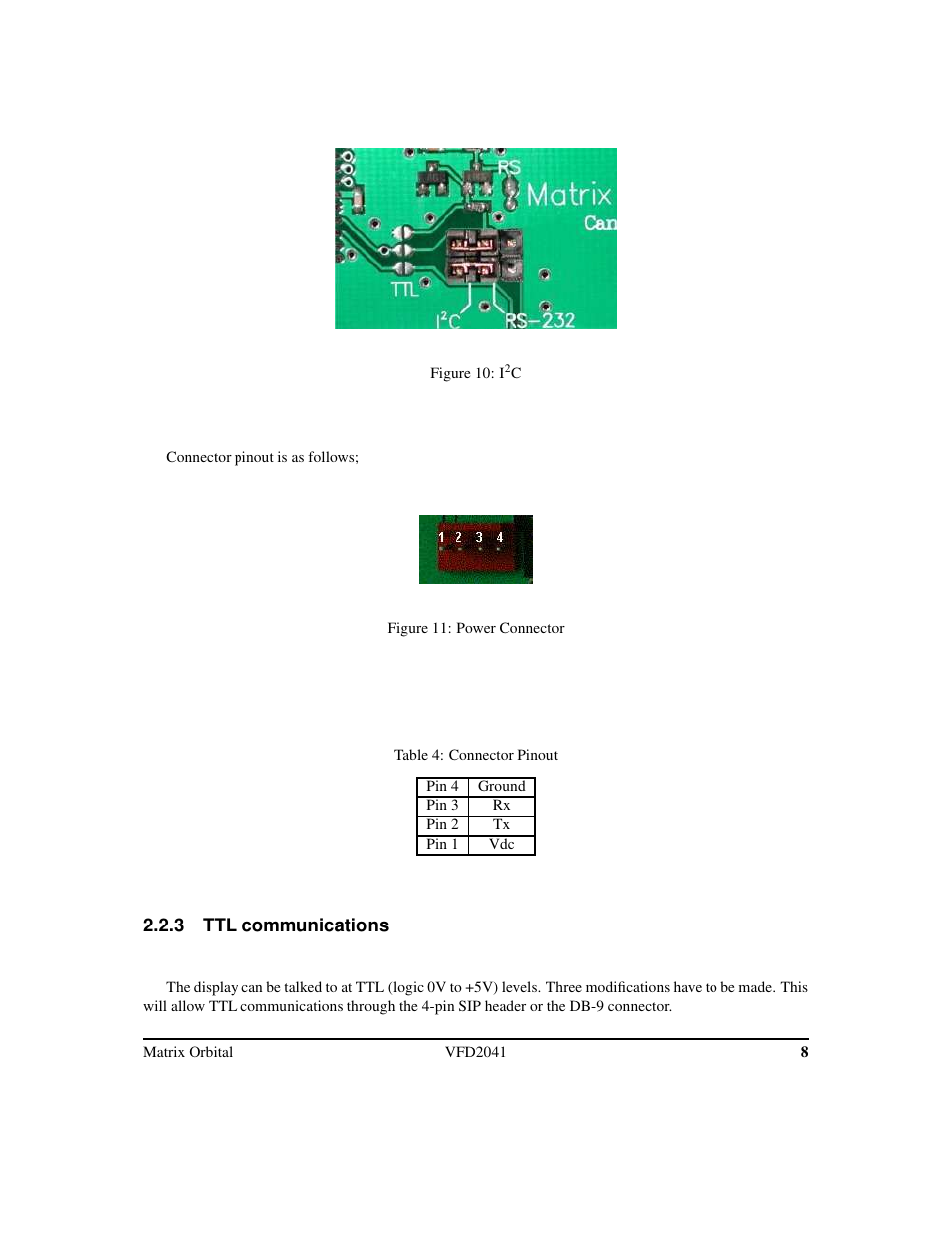 Matrix Orbital VFD2041 Legacy User Manual | Page 11 / 34
