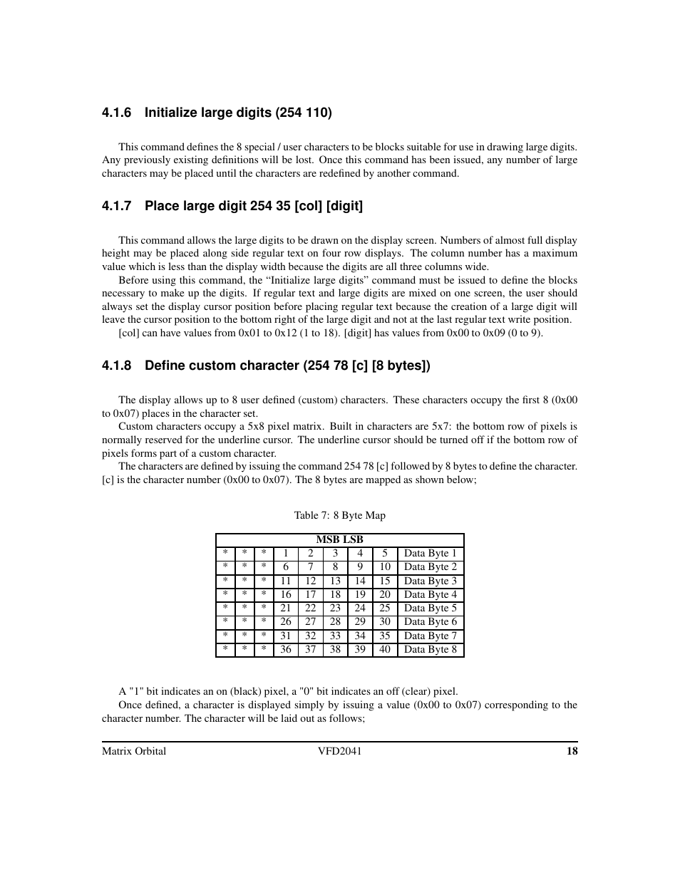 Matrix Orbital VFD2041 Legacy User Manual | Page 21 / 34