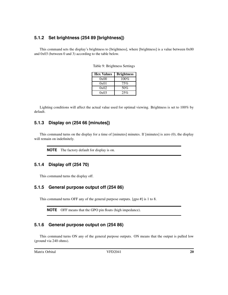 Matrix Orbital VFD2041 Legacy User Manual | Page 23 / 34