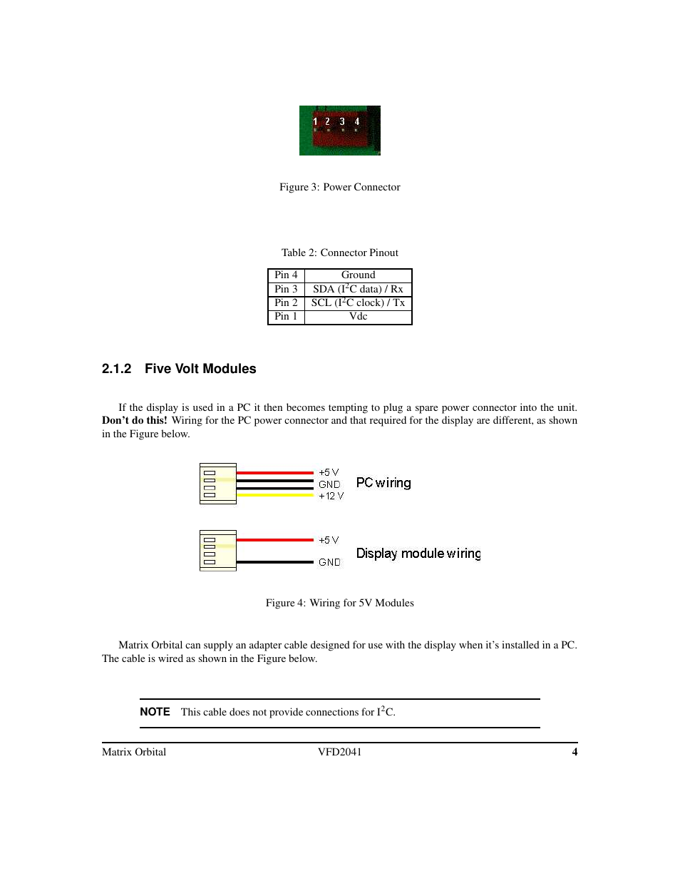 Matrix Orbital VFD2041 Legacy User Manual | Page 7 / 34