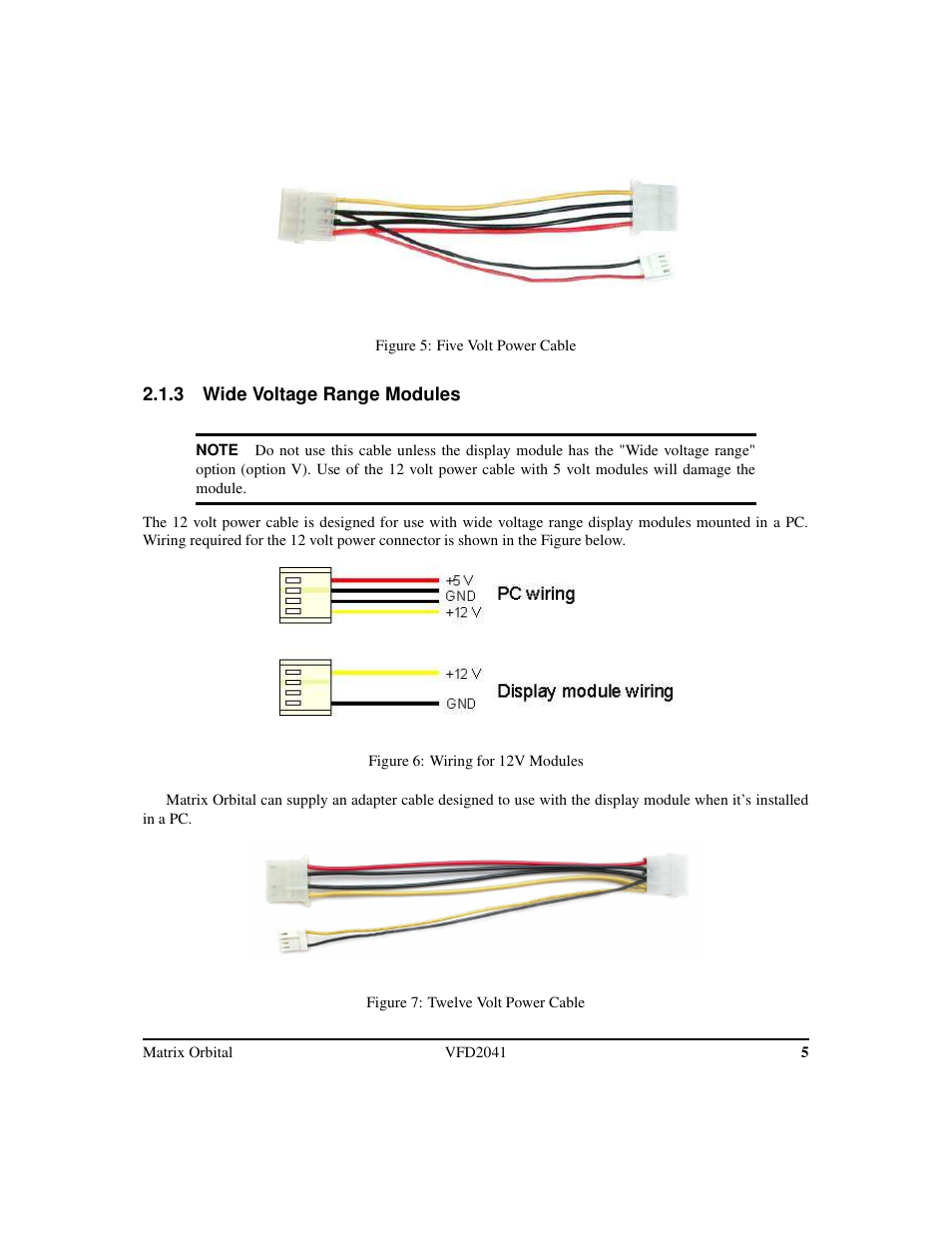 Matrix Orbital VFD2041 Legacy User Manual | Page 8 / 34