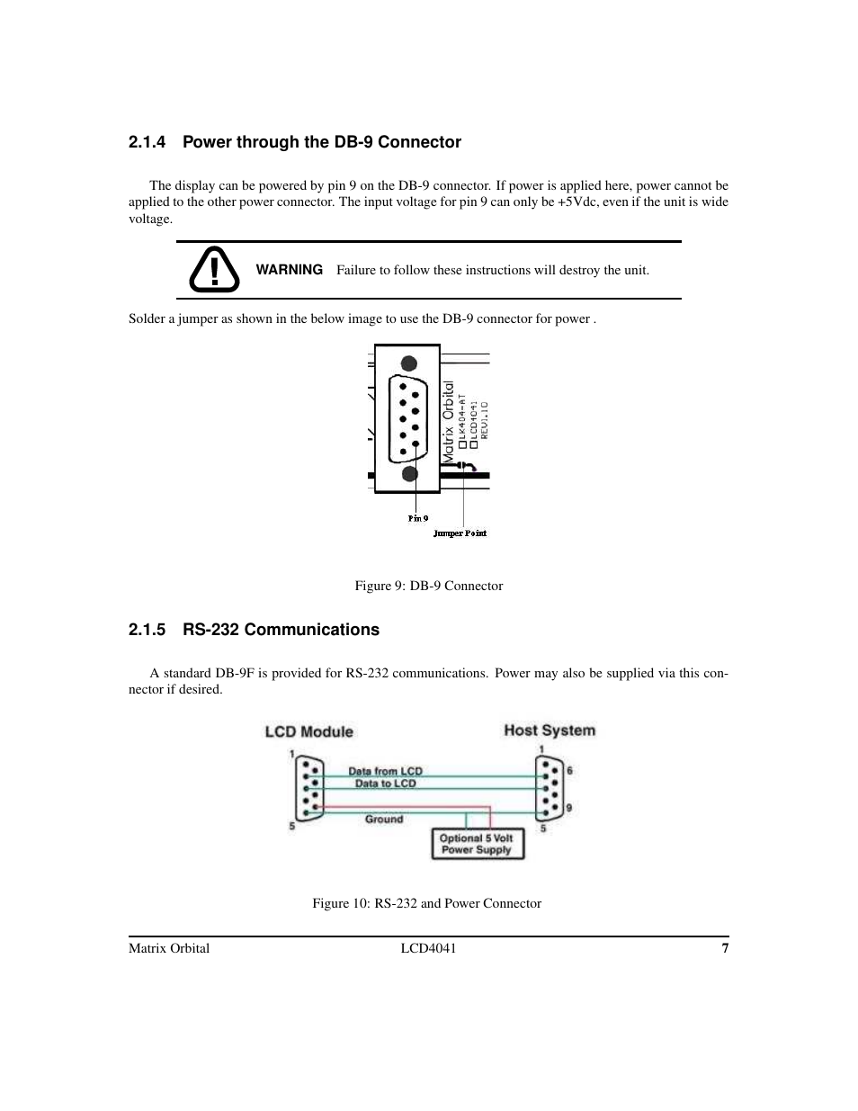 Matrix Orbital LCD/VFD Legacy User Manual | Page 10 / 34