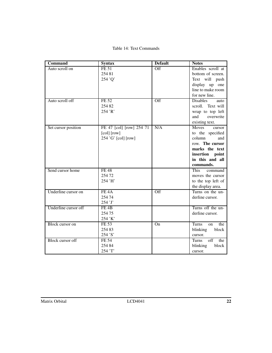 Matrix Orbital LCD/VFD Legacy User Manual | Page 25 / 34