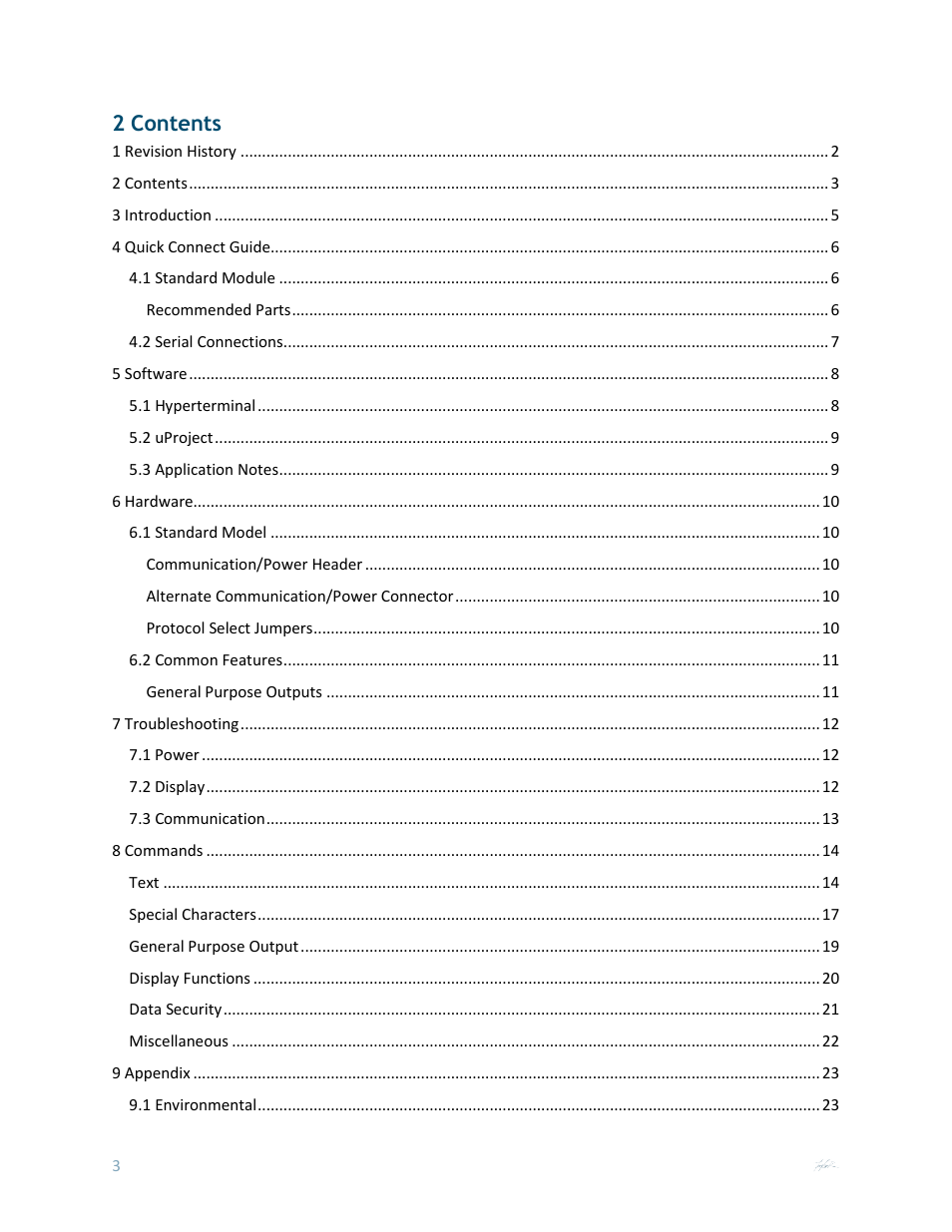 2 contents | Matrix Orbital MOS-AL162F User Manual | Page 3 / 27