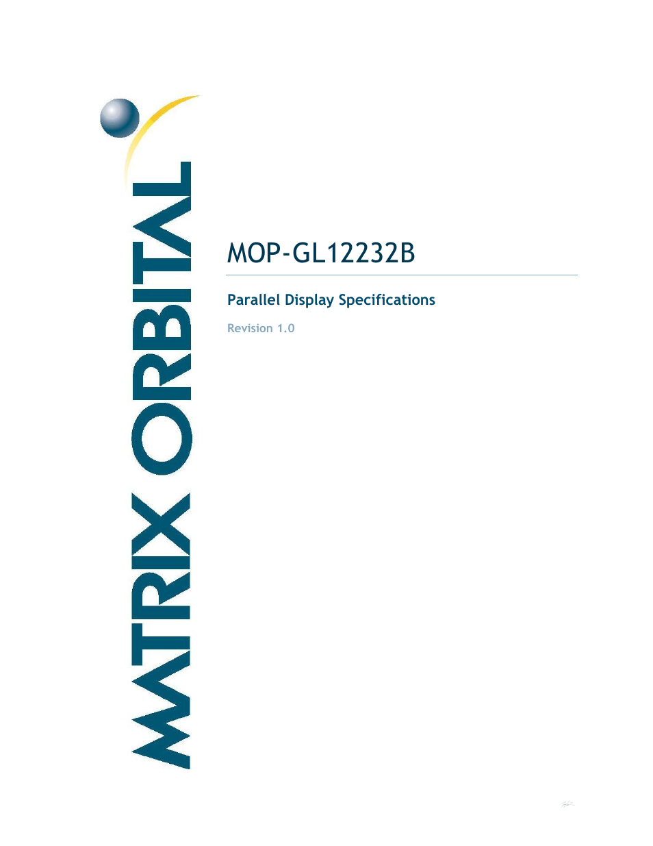 Matrix Orbital MOP-GL12232B User Manual | 9 pages