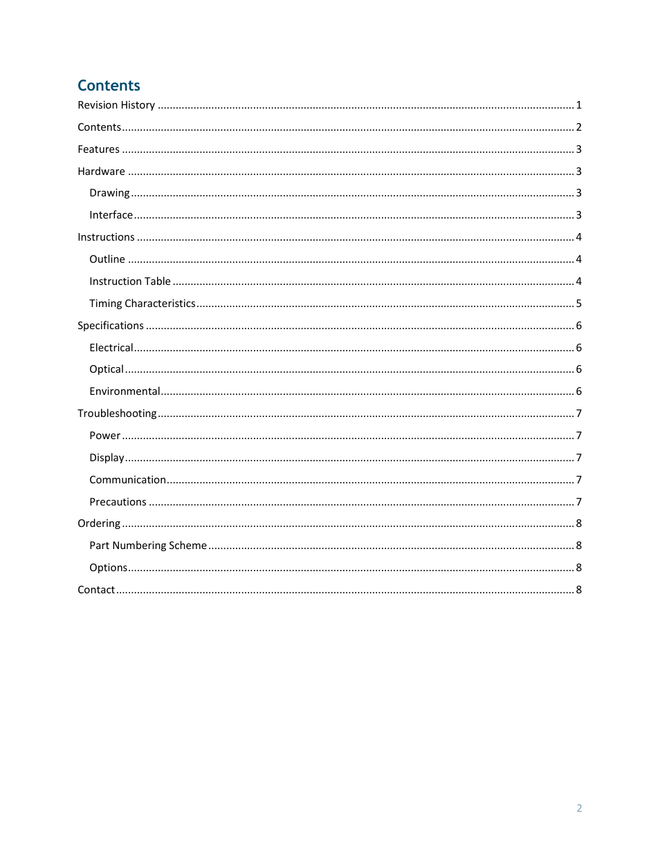 Matrix Orbital MOP-GL12864F User Manual | Page 3 / 9