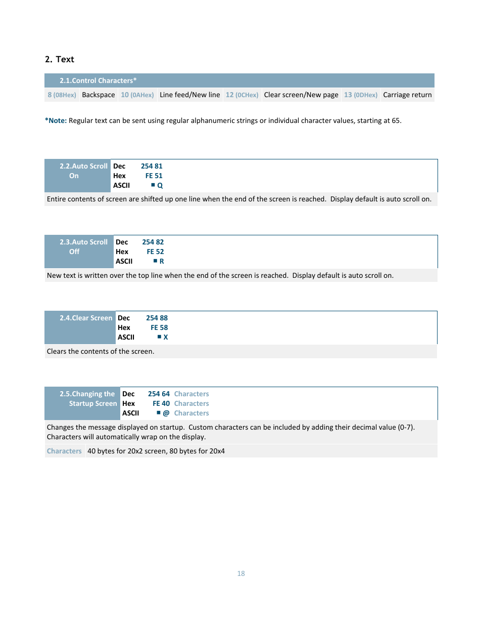Matrix Orbital DD-DB1 LCD/VFD Dev Board User Manual | Page 20 / 47