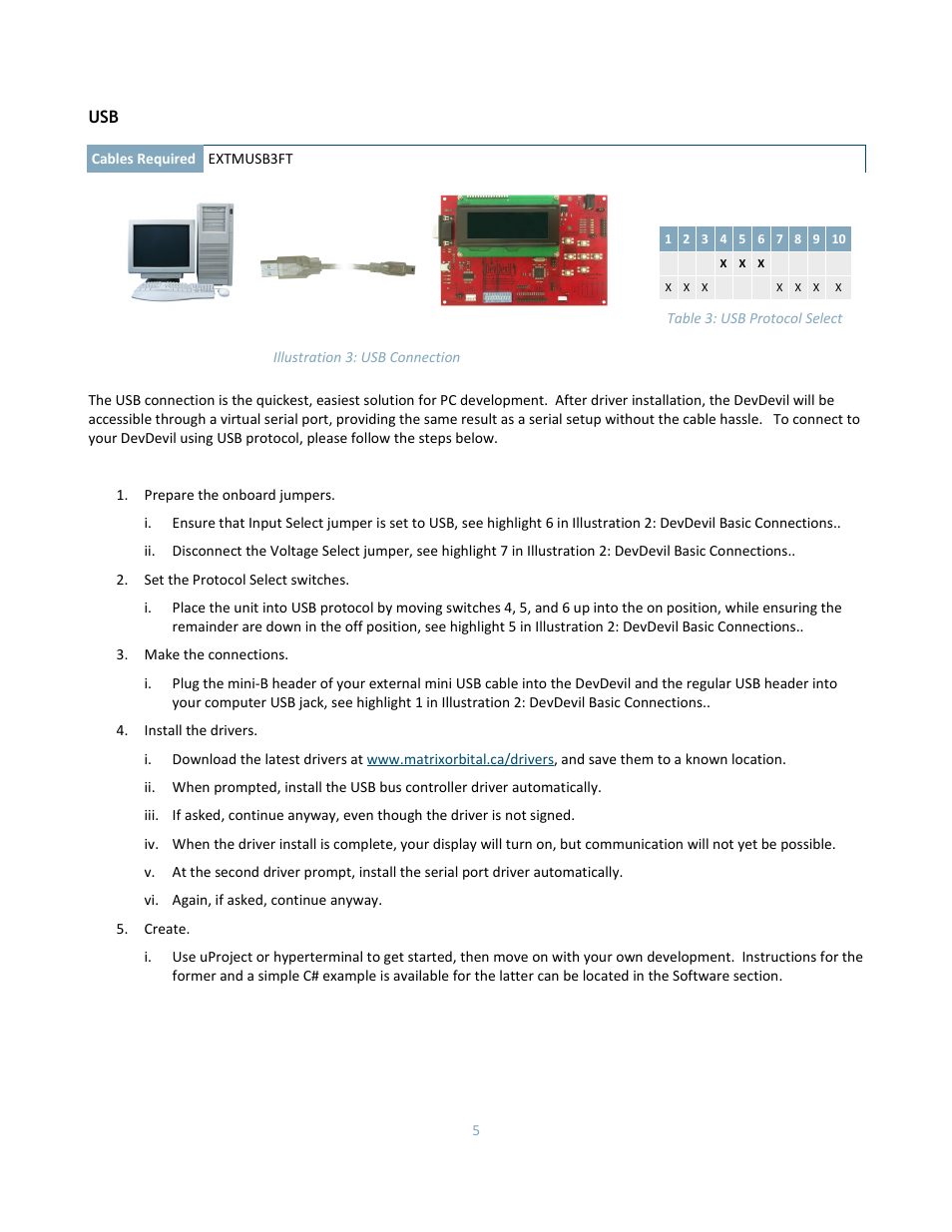 Matrix Orbital DD-DB1 LCD/VFD Dev Board User Manual | Page 7 / 47