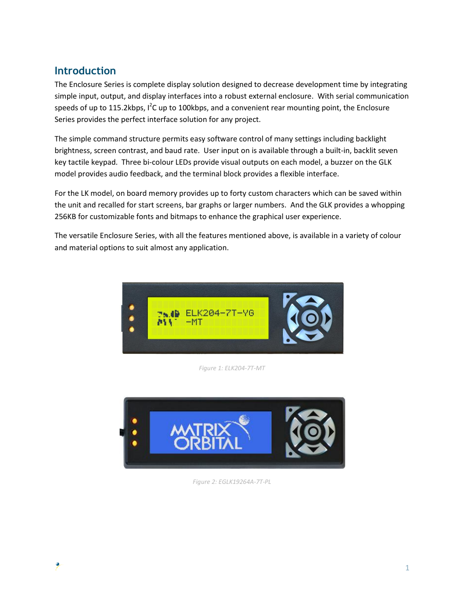 Introduction | Matrix Orbital EGLK19264A-7T User Manual | Page 4 / 11