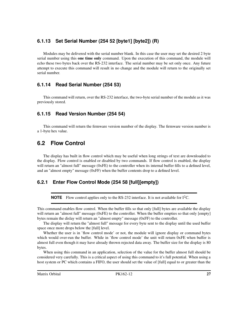 2 flow control | Matrix Orbital PK162-12 User Manual | Page 31 / 44