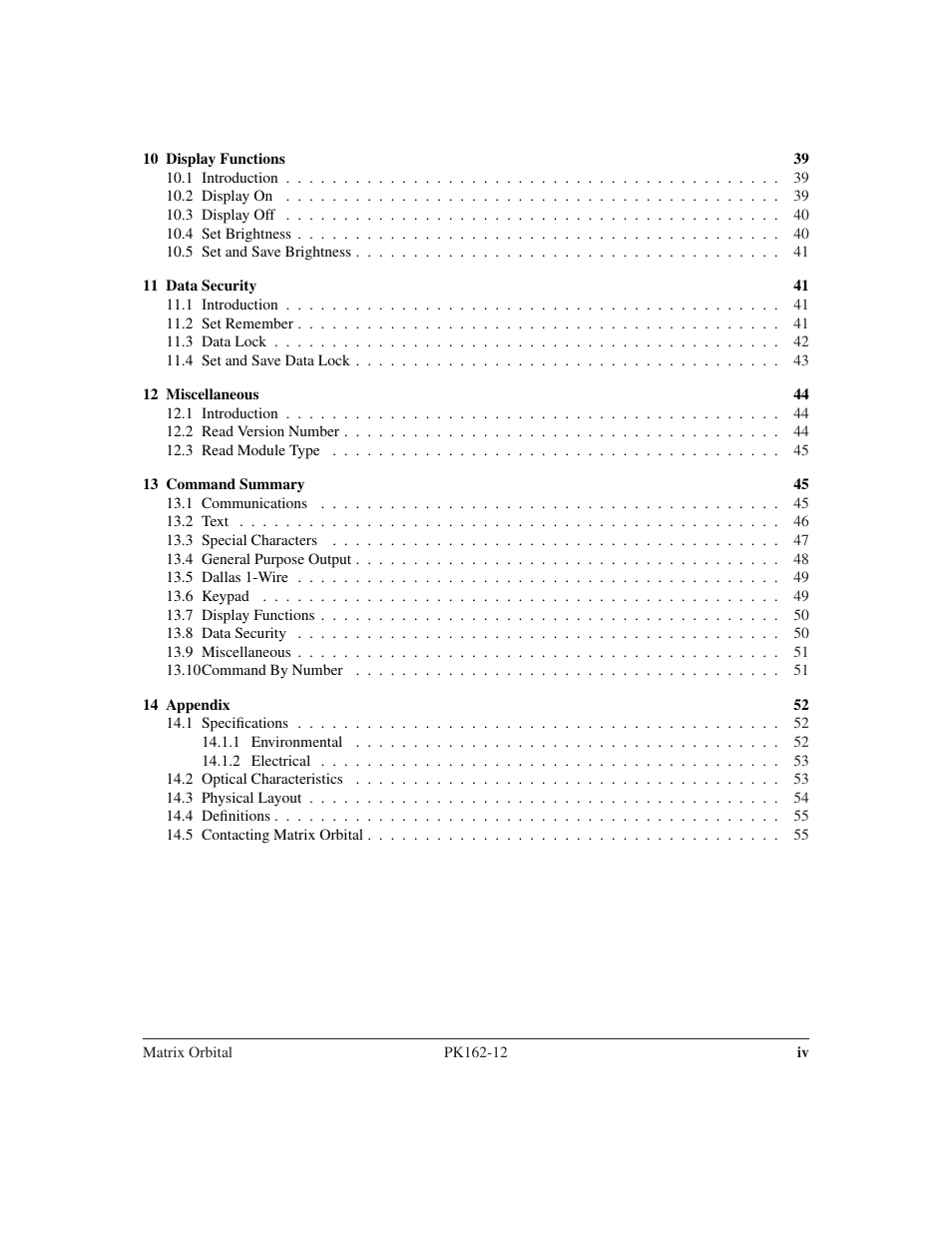 Matrix Orbital PK162-12 User Manual | Page 4 / 60
