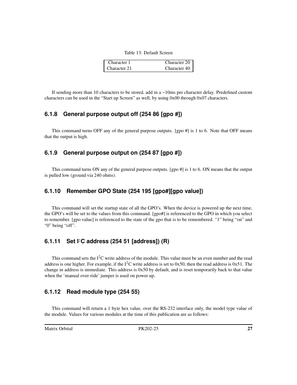 Matrix Orbital PK202-25 User Manual | Page 31 / 50