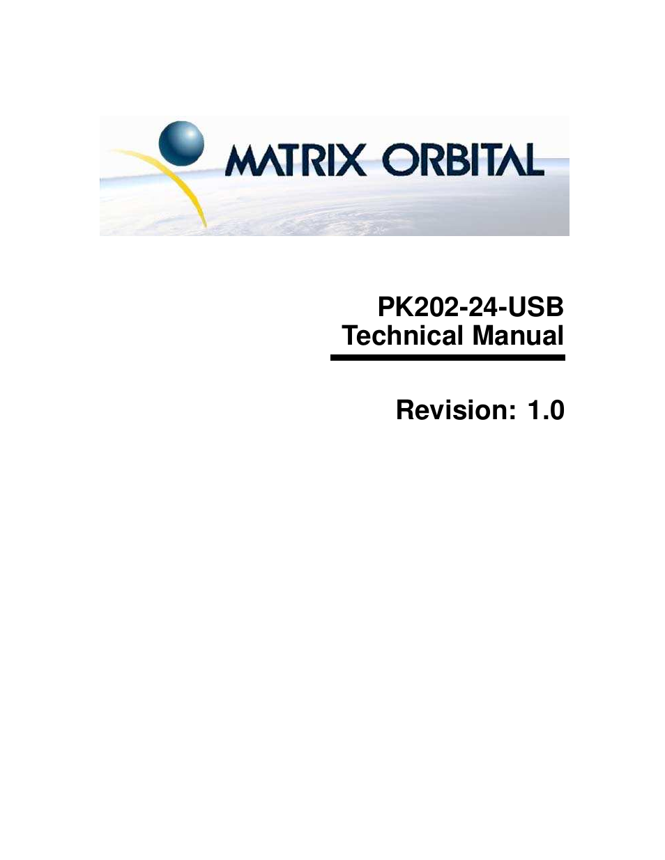 Matrix Orbital PK202-24-USB User Manual | 48 pages