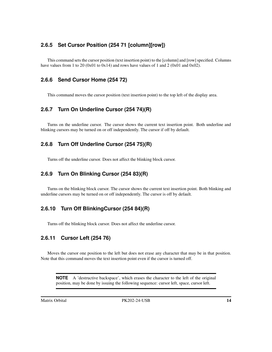 Matrix Orbital PK202-24-USB User Manual | Page 18 / 48