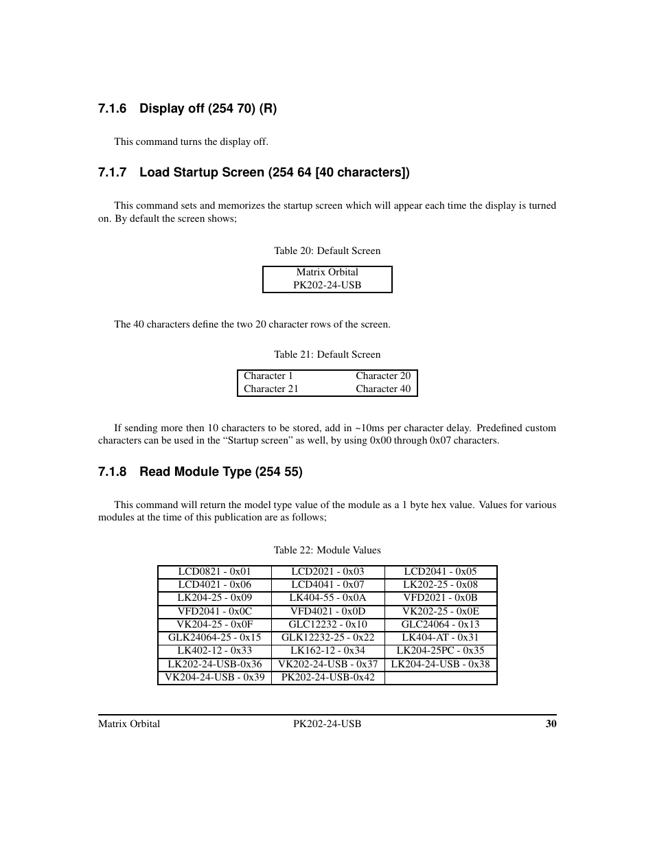 Matrix Orbital PK202-24-USB User Manual | Page 34 / 48