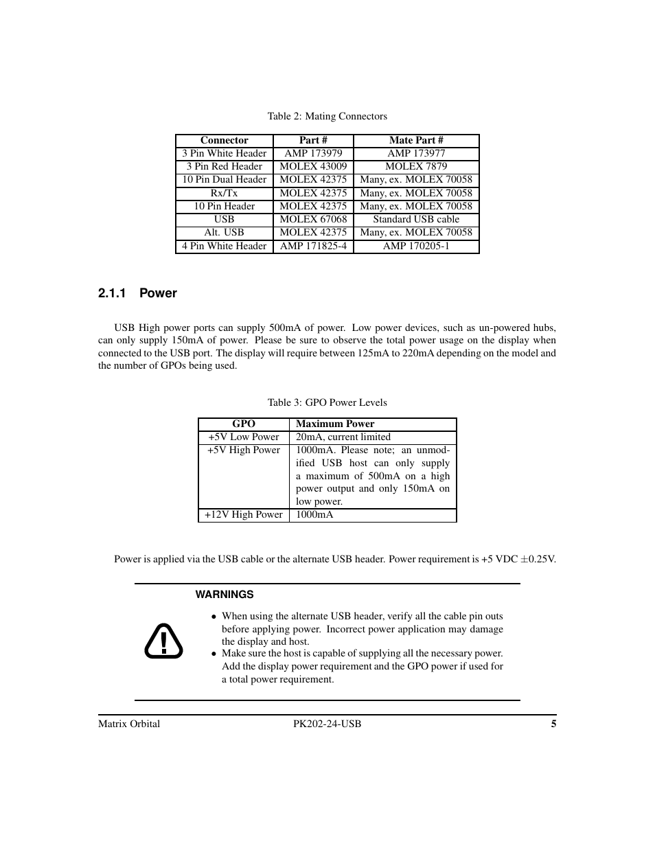 Matrix Orbital PK202-24-USB User Manual | Page 9 / 48