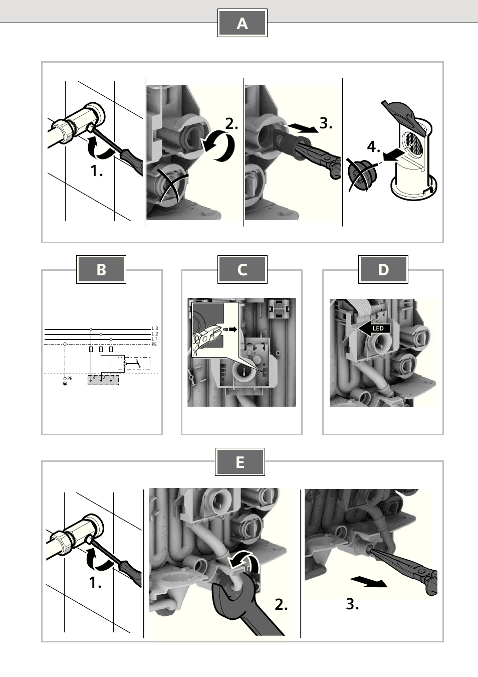 A1. 2. 3. 4, Bd c 1. 2. 3. e | Siemens DE18401 User Manual | Page 27 / 48