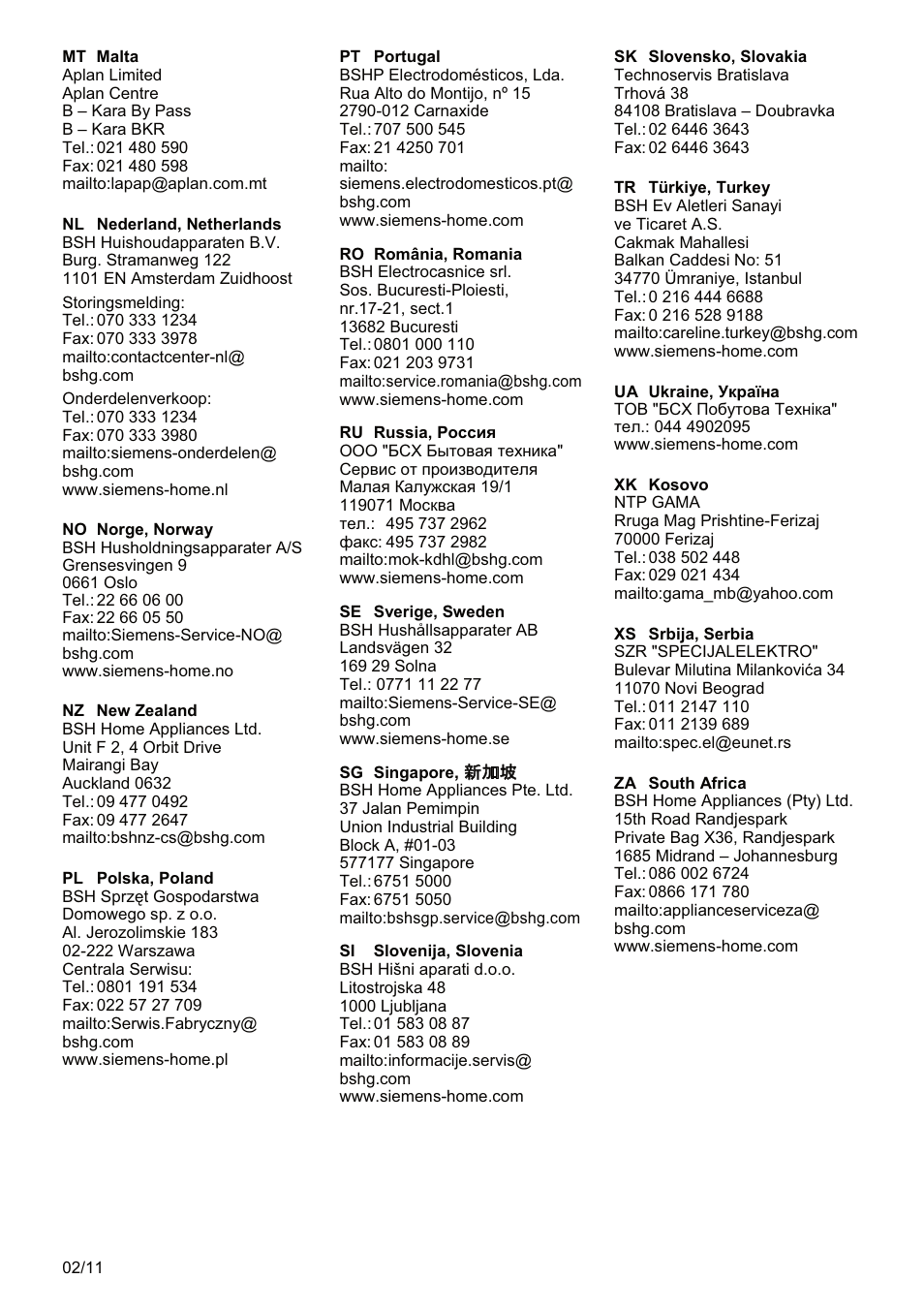 Siemens MQ95520N User Manual | Page 59 / 62