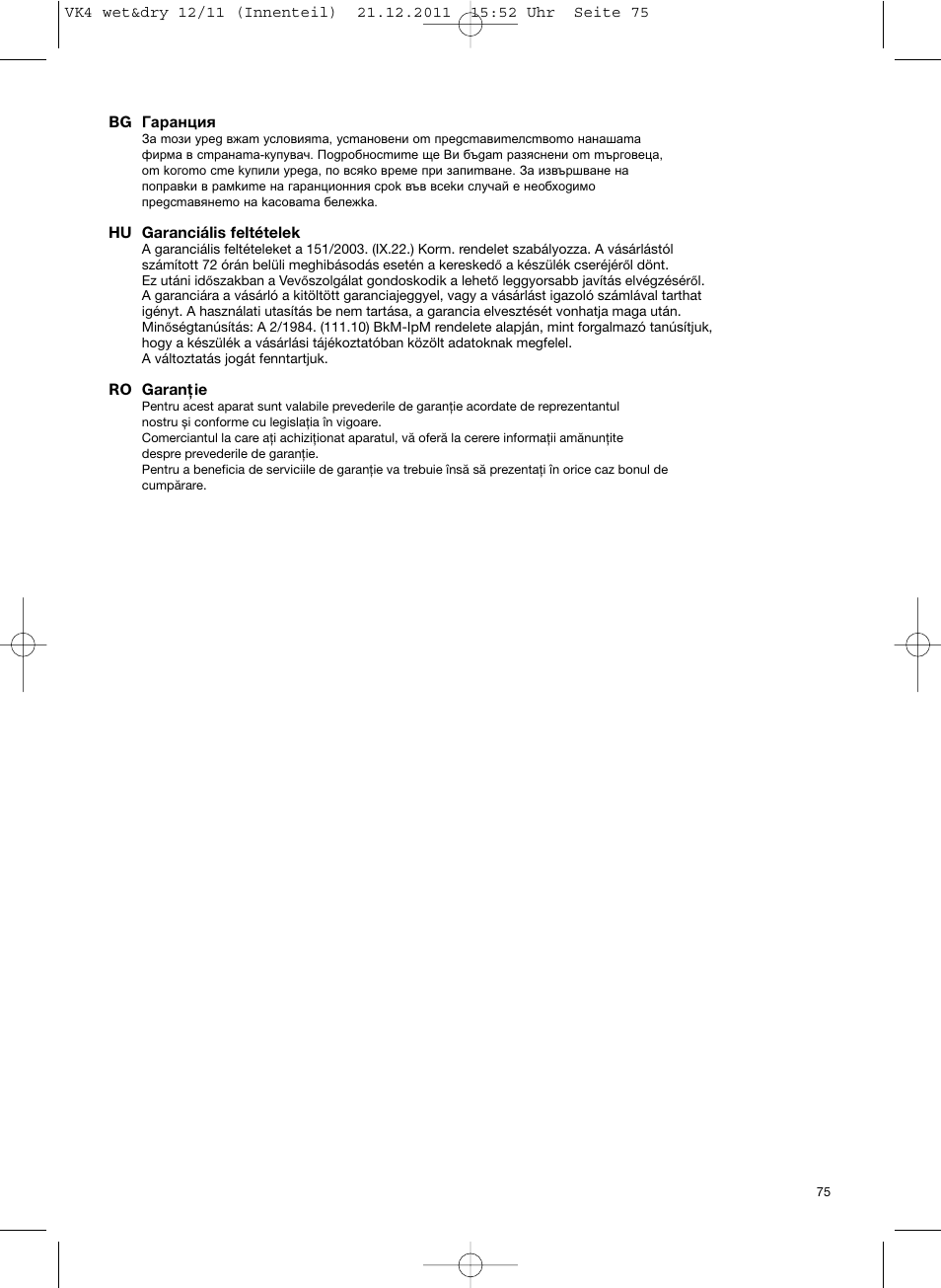 Siemens VK40B01 User Manual | Page 77 / 82