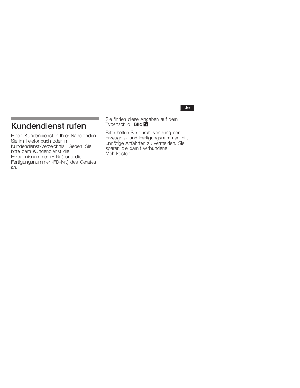 Kundendienst rufe | Siemens KI38CA50 User Manual | Page 19 / 91