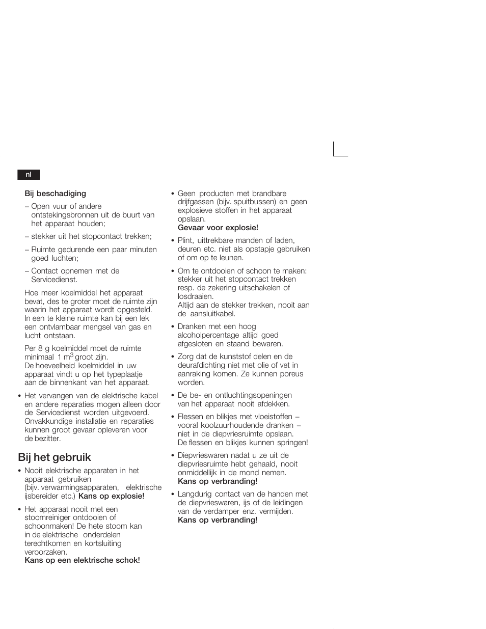 Bij het gebruik | Siemens KI38CA50 User Manual | Page 72 / 91