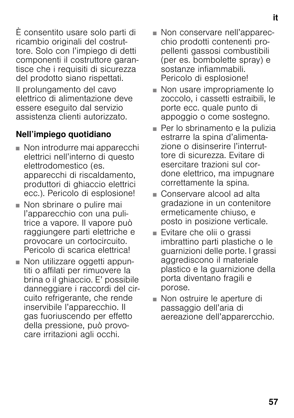 Nell’impiego quotidiano | Siemens GS36VVW30 User Manual | Page 57 / 94