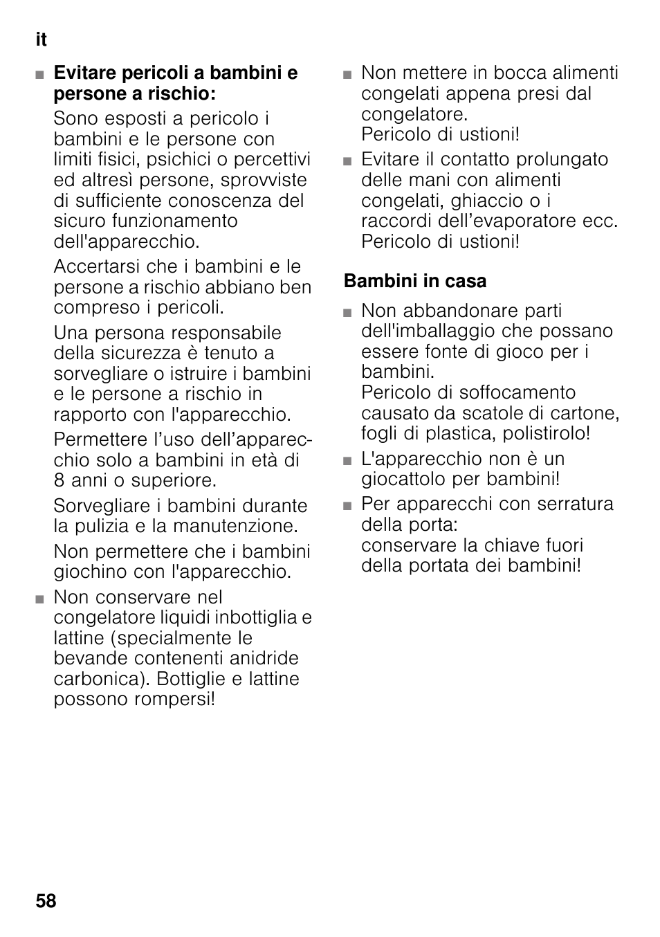 Bambini in casa | Siemens GS36VVW30 User Manual | Page 58 / 94