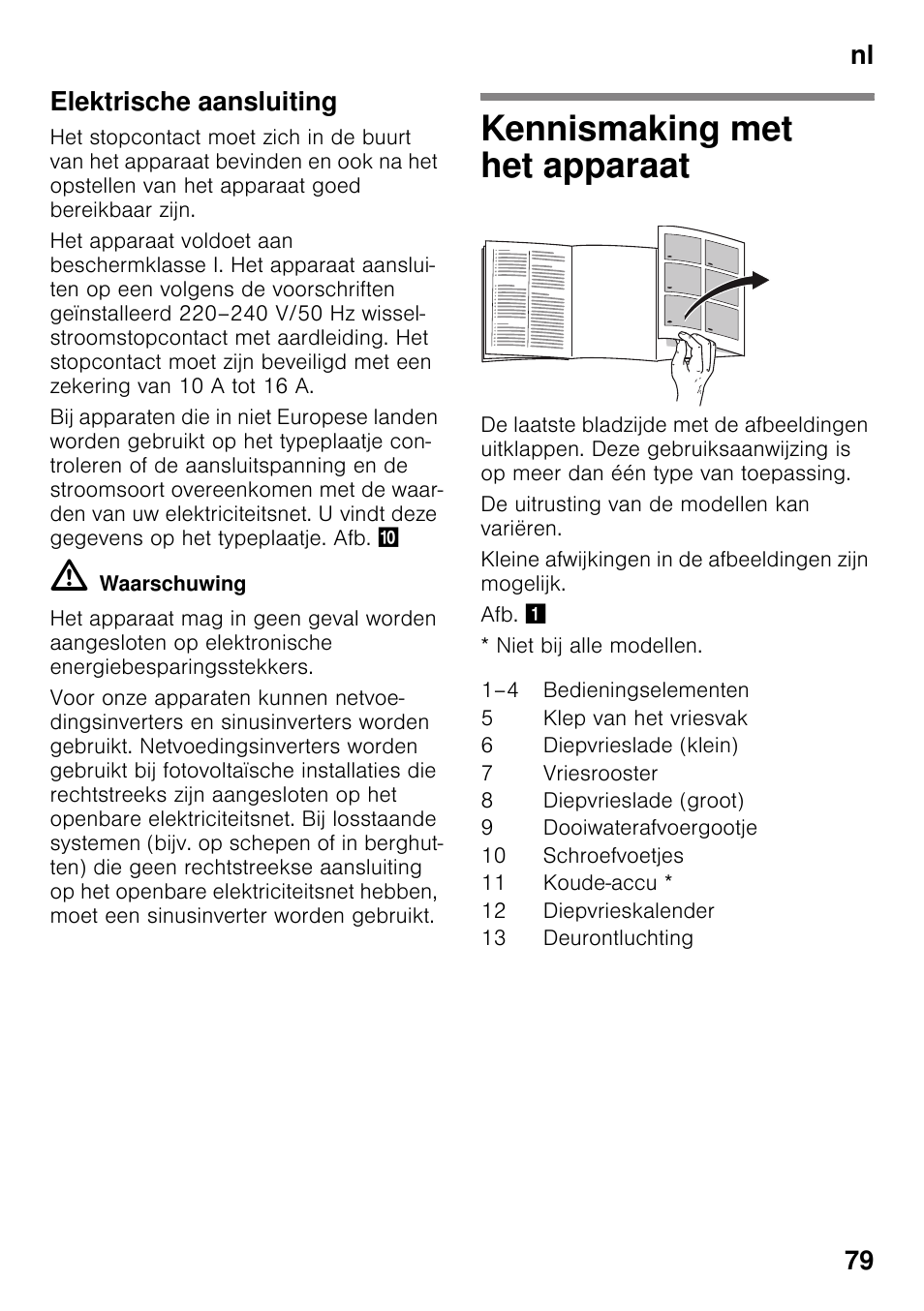 Elektrische aansluiting, Kennismaking met het apparaat, Nl 79 elektrische aansluiting | Siemens GS36VVW30 User Manual | Page 79 / 94