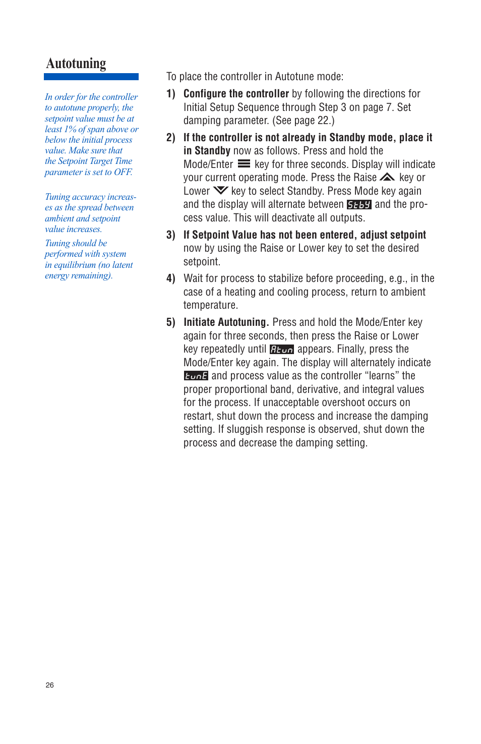 Autotuning | Athena Technologies 16C User Manual | Page 30 / 48