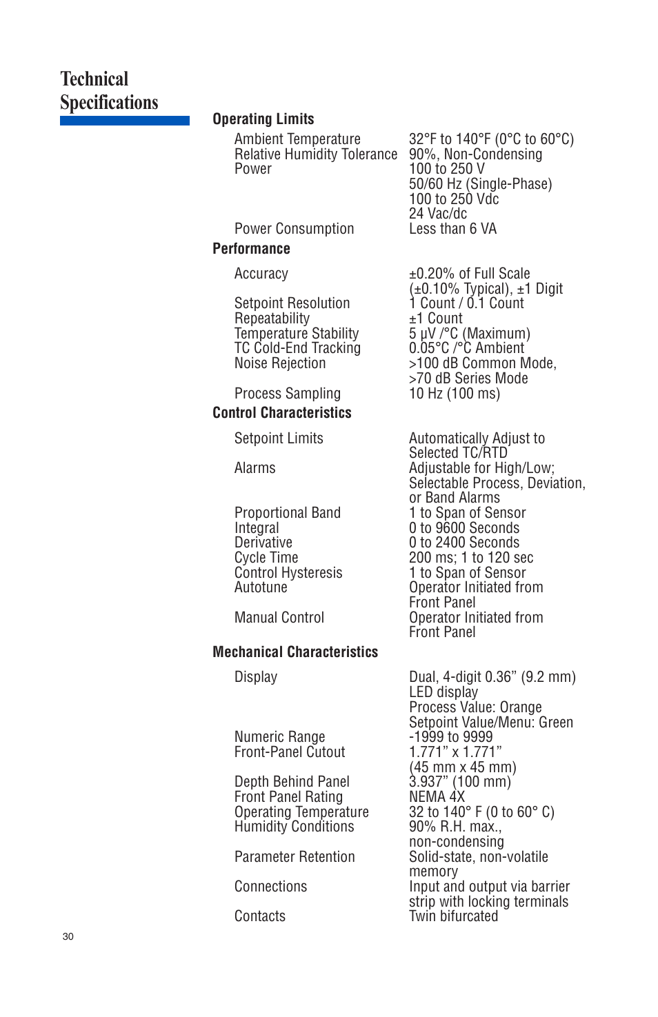 Technical specifications | Athena Technologies 16C User Manual | Page 34 / 48