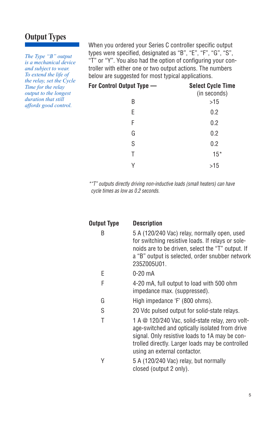 Output types | Athena Technologies 16C User Manual | Page 9 / 48