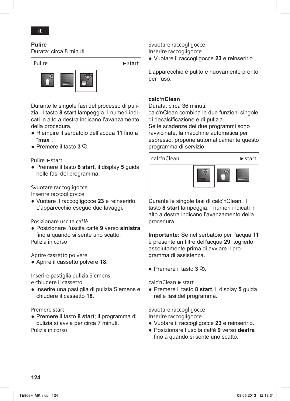 Siemens TE809F01DE User Manual | Page 128 / 140