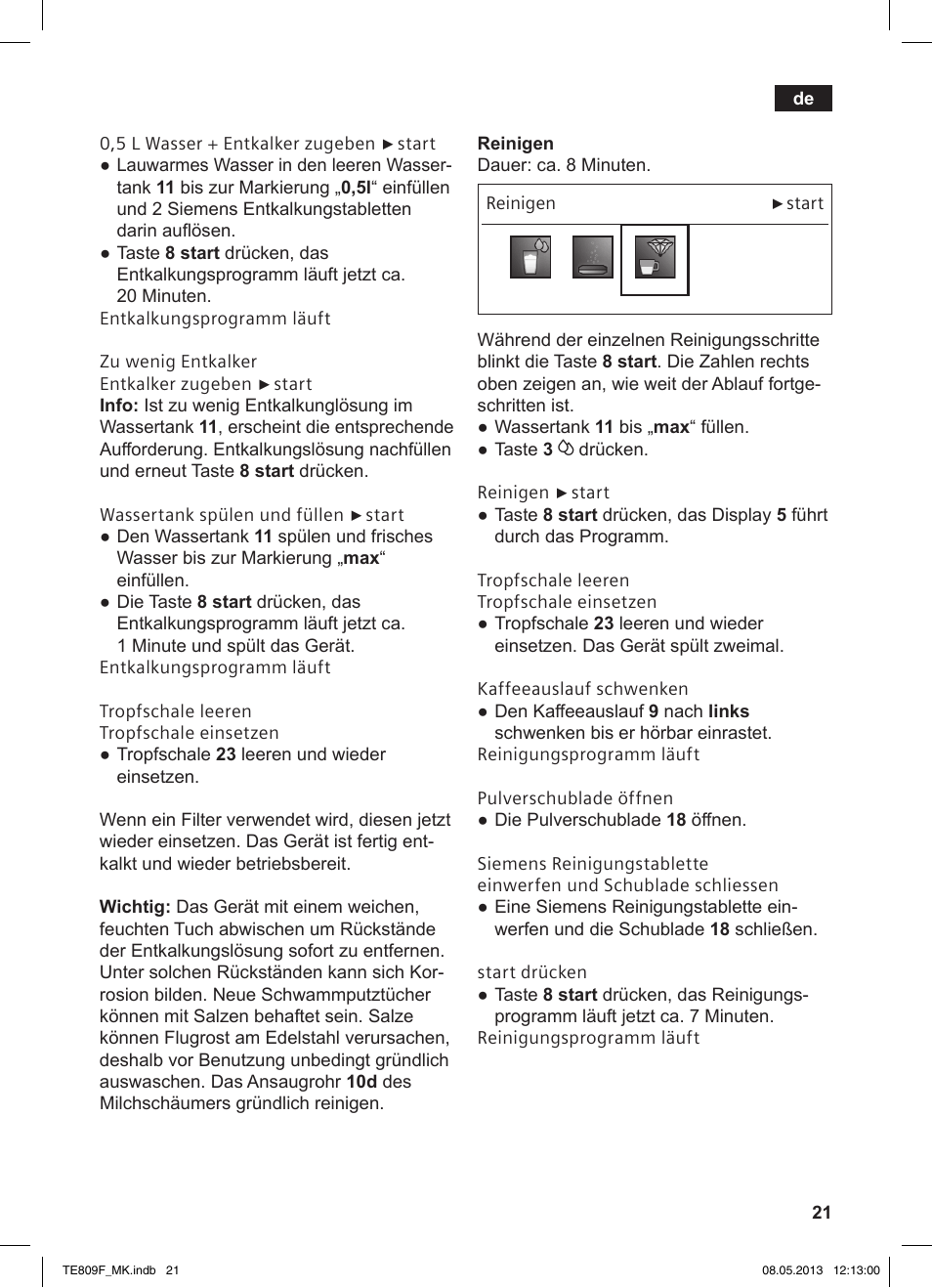 Siemens TE809F01DE User Manual | Page 25 / 140