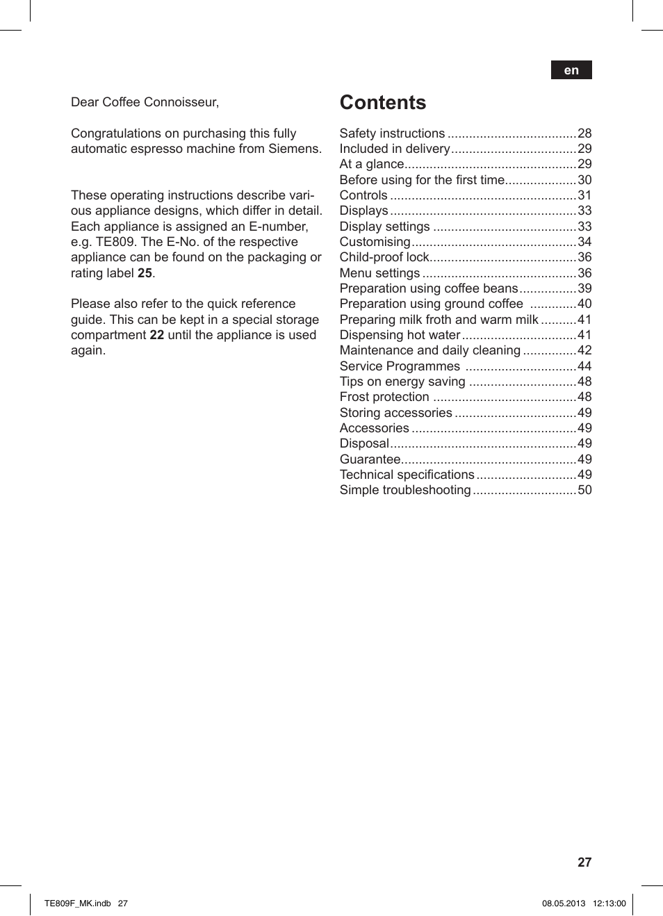 Siemens TE809F01DE User Manual | Page 31 / 140