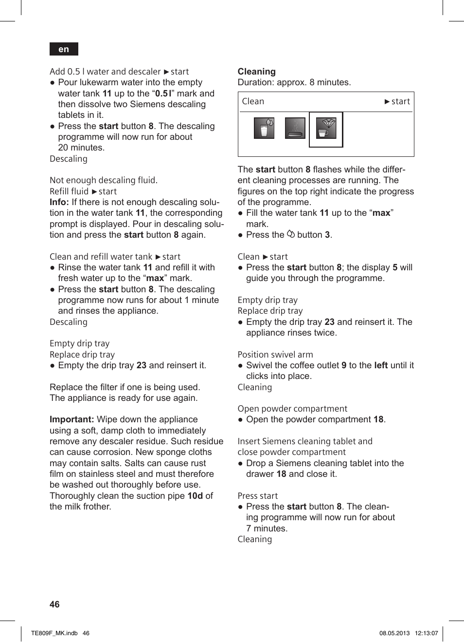 Siemens TE809F01DE User Manual | Page 50 / 140