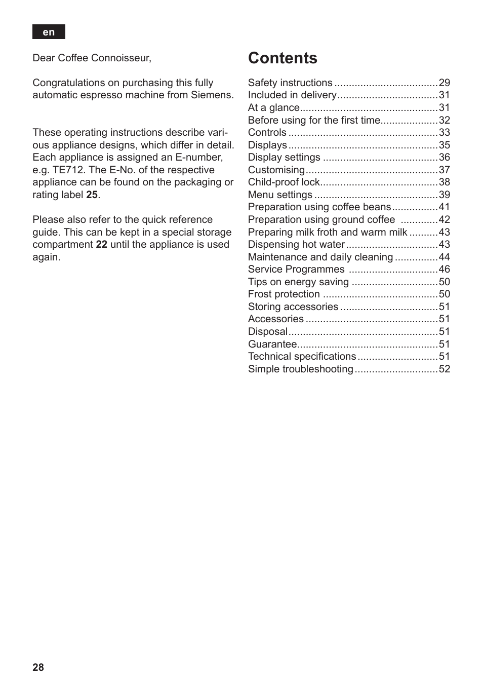 Siemens TE712501DE User Manual | Page 32 / 116