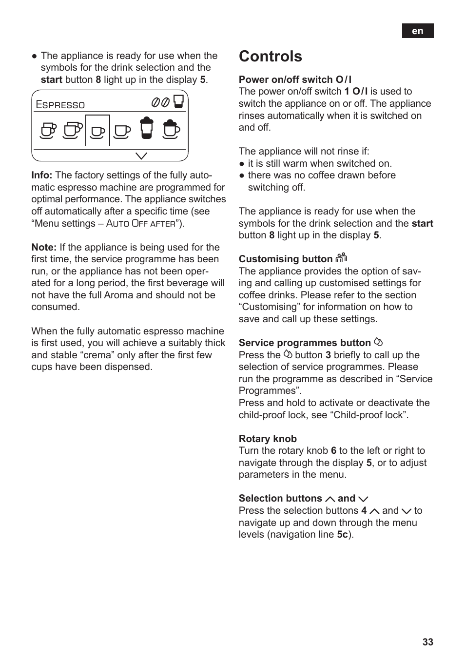 Controls | Siemens TE712501DE User Manual | Page 37 / 116