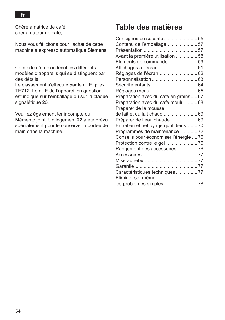 Siemens TE712501DE User Manual | Page 58 / 116