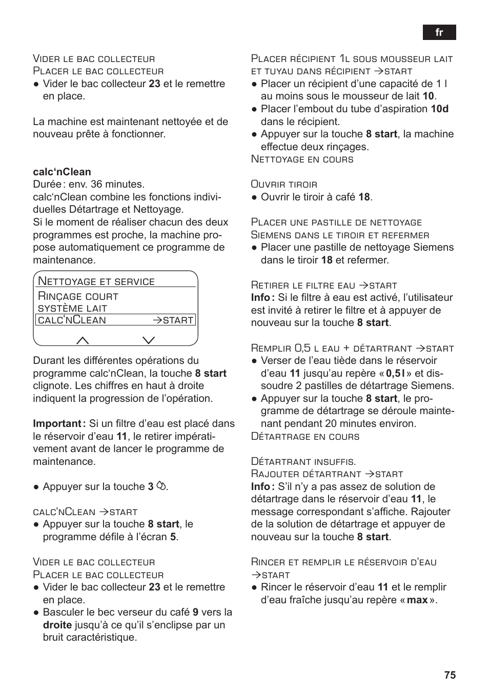 Start | Siemens TE712501DE User Manual | Page 79 / 116