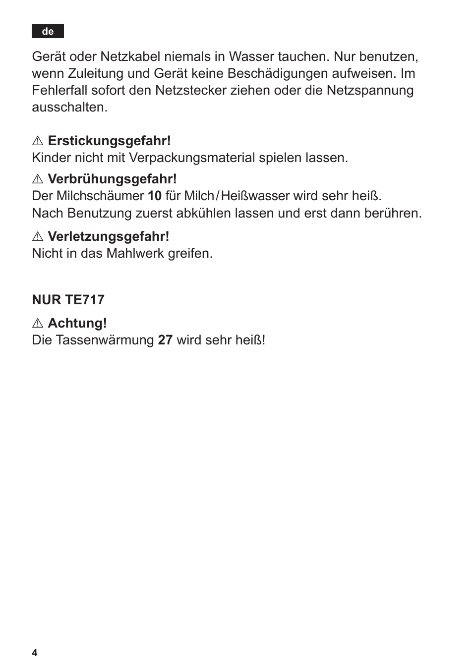 Siemens TE712501DE User Manual | Page 8 / 116
