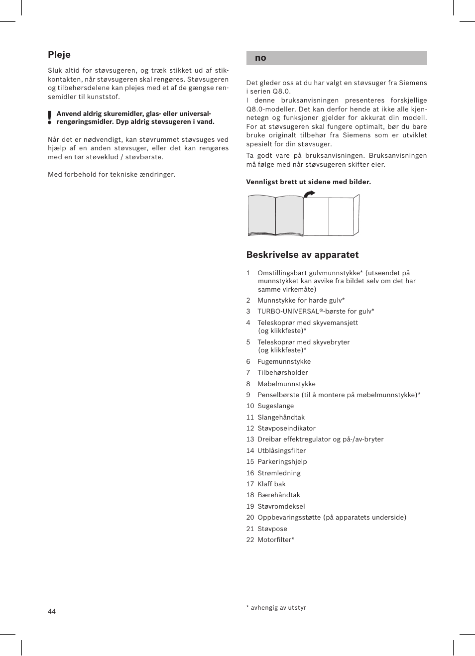 Siemens VSQ8SEN72A User Manual | Page 45 / 103