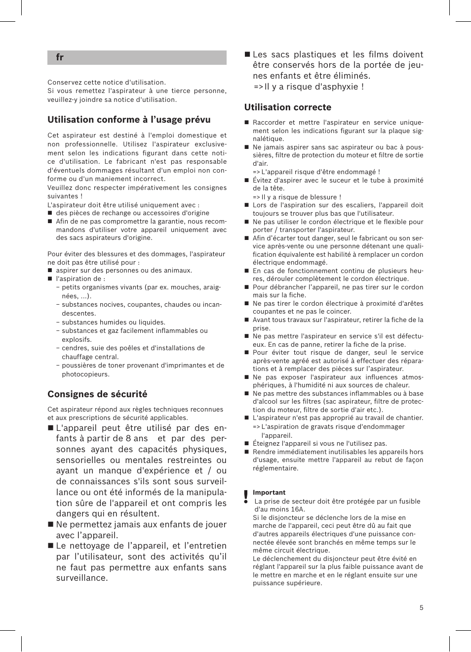 Utilisation conforme à l’usage prévu, Consignes de sécurité, Utilisation correcte | Siemens VSQ8SEN72A User Manual | Page 6 / 103