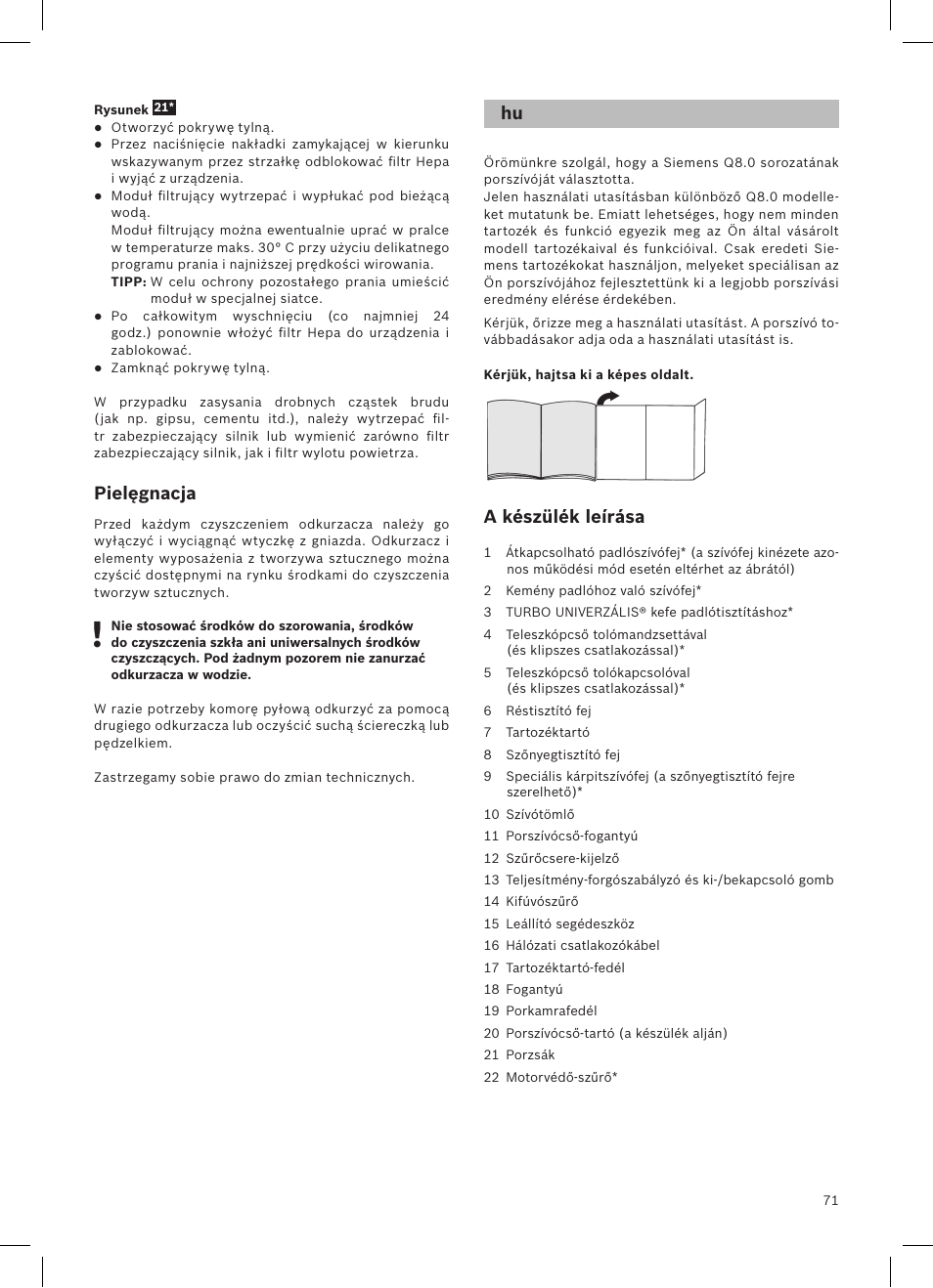 Siemens VSQ8SEN72A User Manual | Page 72 / 103