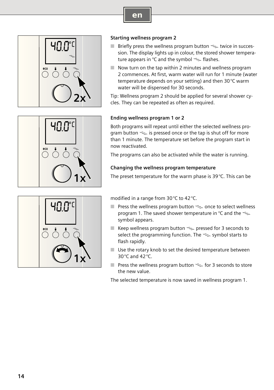 1x 2x 1x | Siemens DE2427555 User Manual | Page 14 / 64